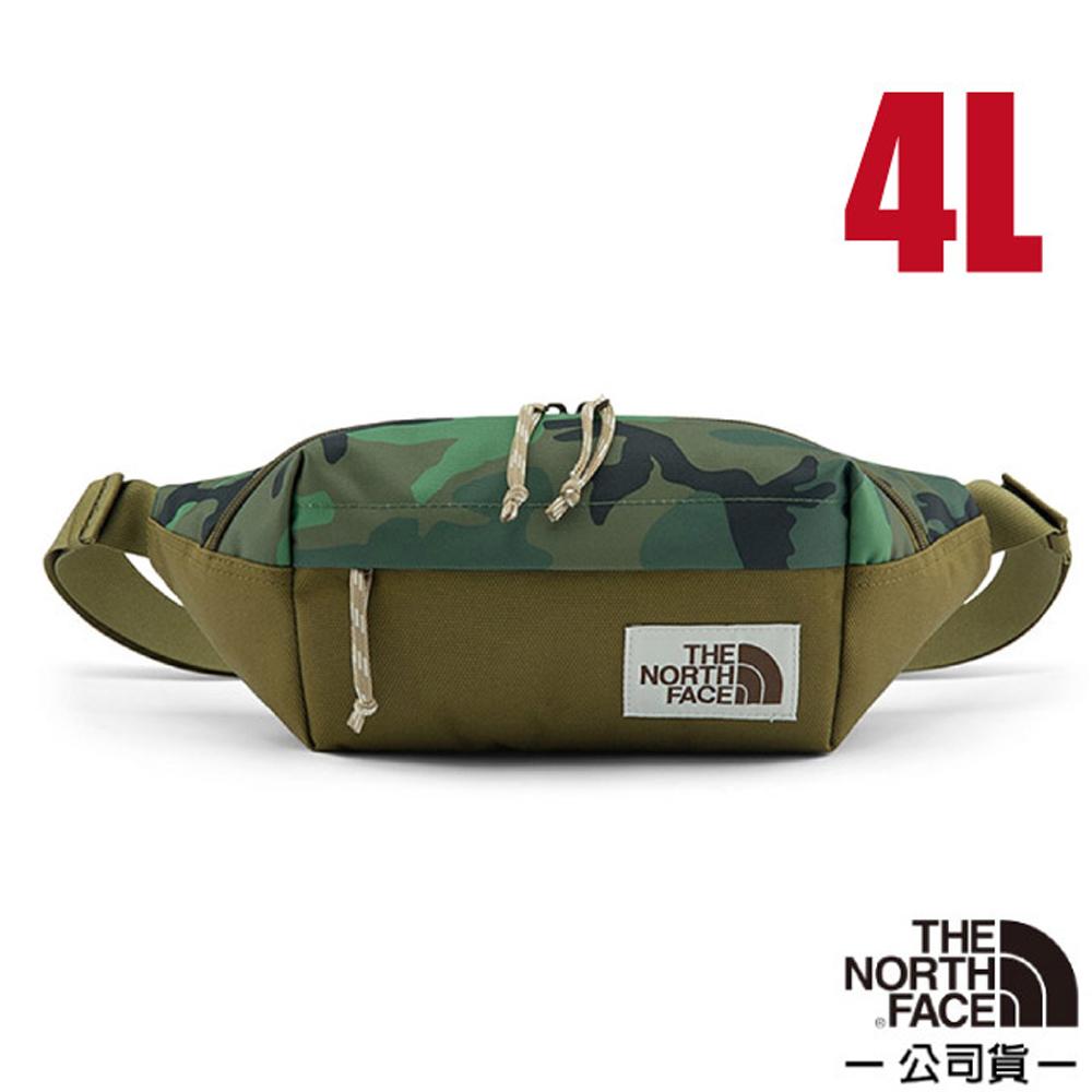 【The North Face】輕巧便捷休閒斜背包4L(雙向拉鍊)/單肩包.腰包/3KY6-28H 綠迷彩 V✿30E010